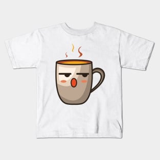 wow emoji coffe Kids T-Shirt